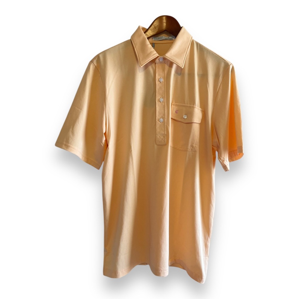 Criquet Players Performance Polo Shirt Pima Cotton Peach Apricot Orange M NWT
